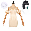 Cosplay Costume Sua Alien Stage Puff Sleeves Slim Dress White Women Halloween Carnival Party Outfits