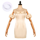 Cosplay Costume Sua Alien Stage Puff Sleeves Slim Dress White Women Halloween Carnival Party Outfits
