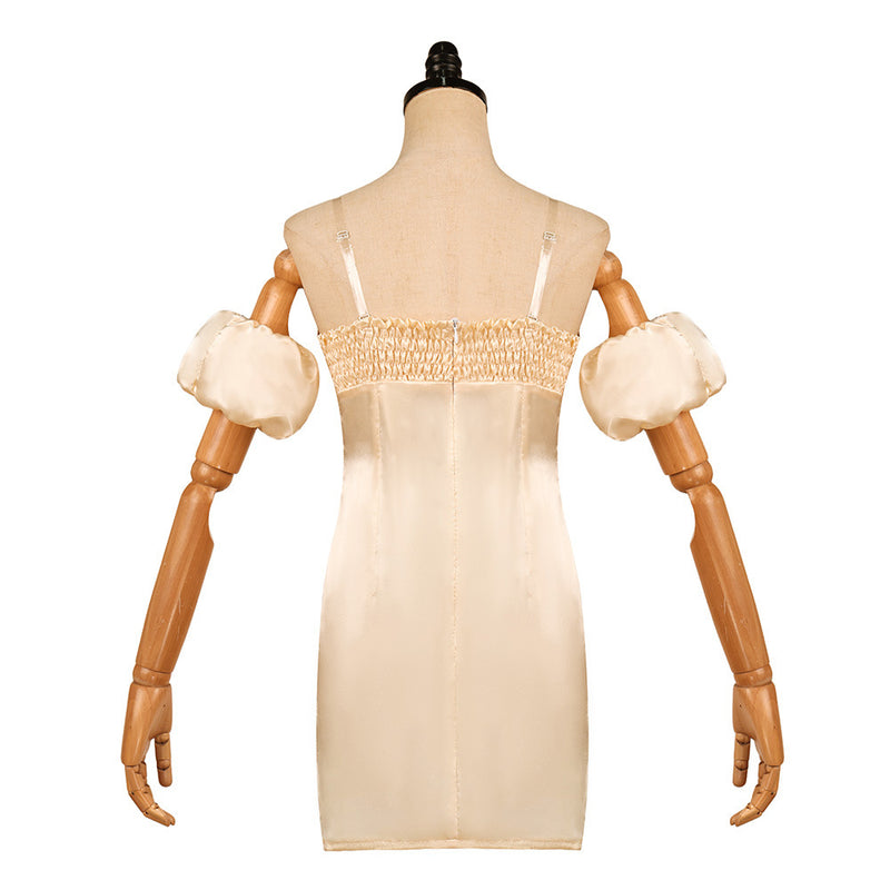 Cosplay Costume Sua Alien Stage Puff Sleeves Slim Dress White Women Halloween Carnival Party Outfits