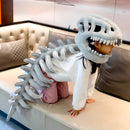 Skeleton Dinosaur Costume For Adult Kids Plush 3D Spine Hood Halloween Carnival Party Outfits