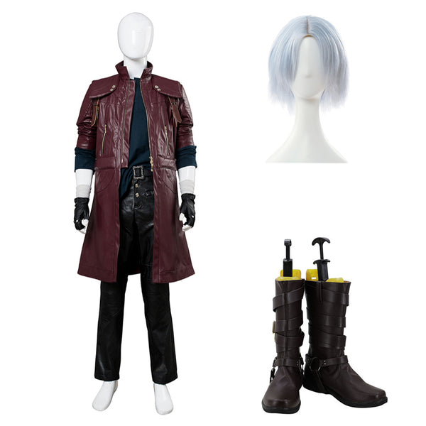 DMC5 Dante Aged Outfit Leather Cosplay Costume