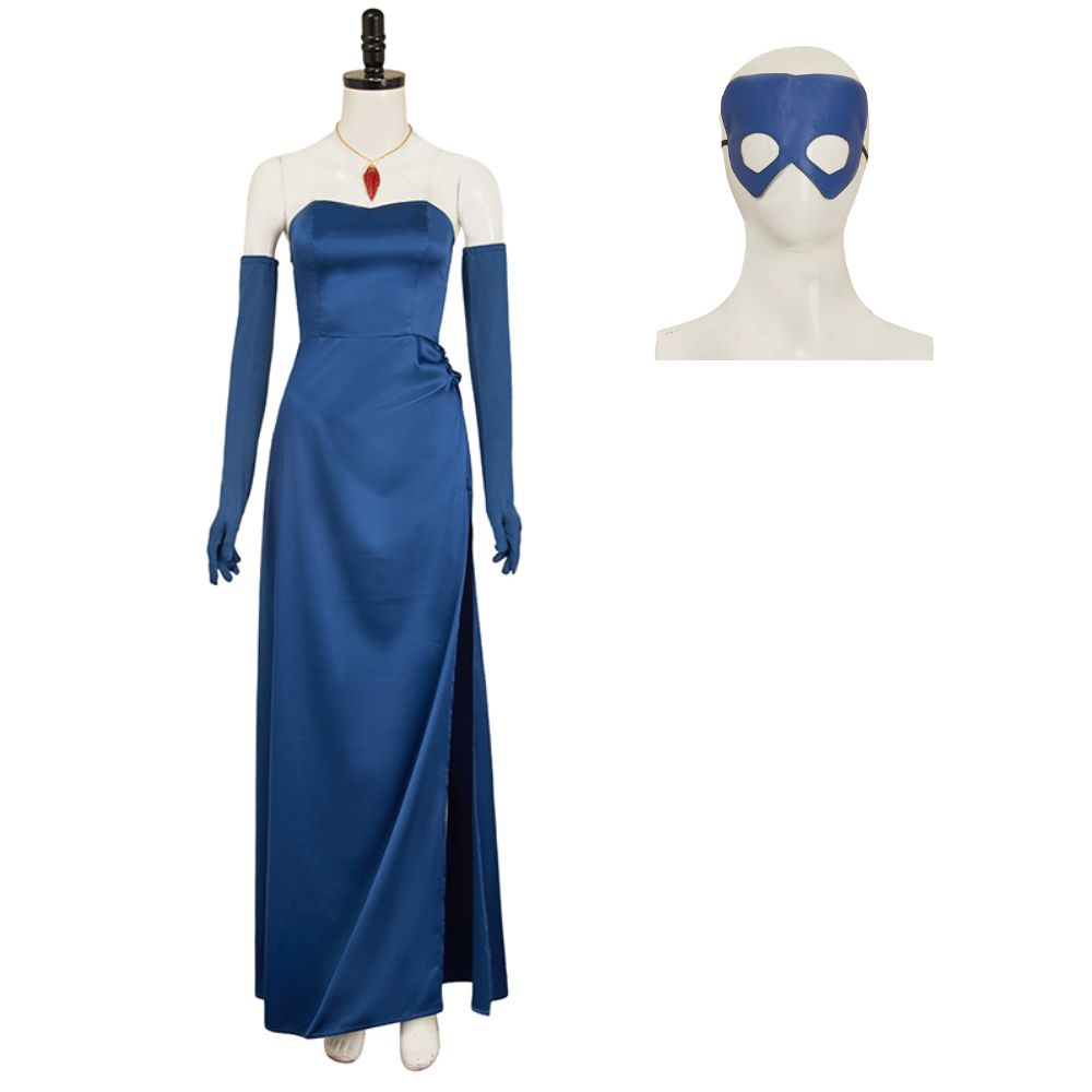 disney anastasia blue dress Princess Anastasia Navy Blue Formal Evening Gown Cosplay Costume Without Boning / Traditional Lace Tie