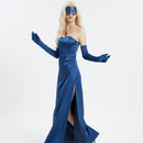 Dispatch Blonde Blazer Mandy Blue Gown Outfit Women Halloween Carnival Party Cosplay Costume