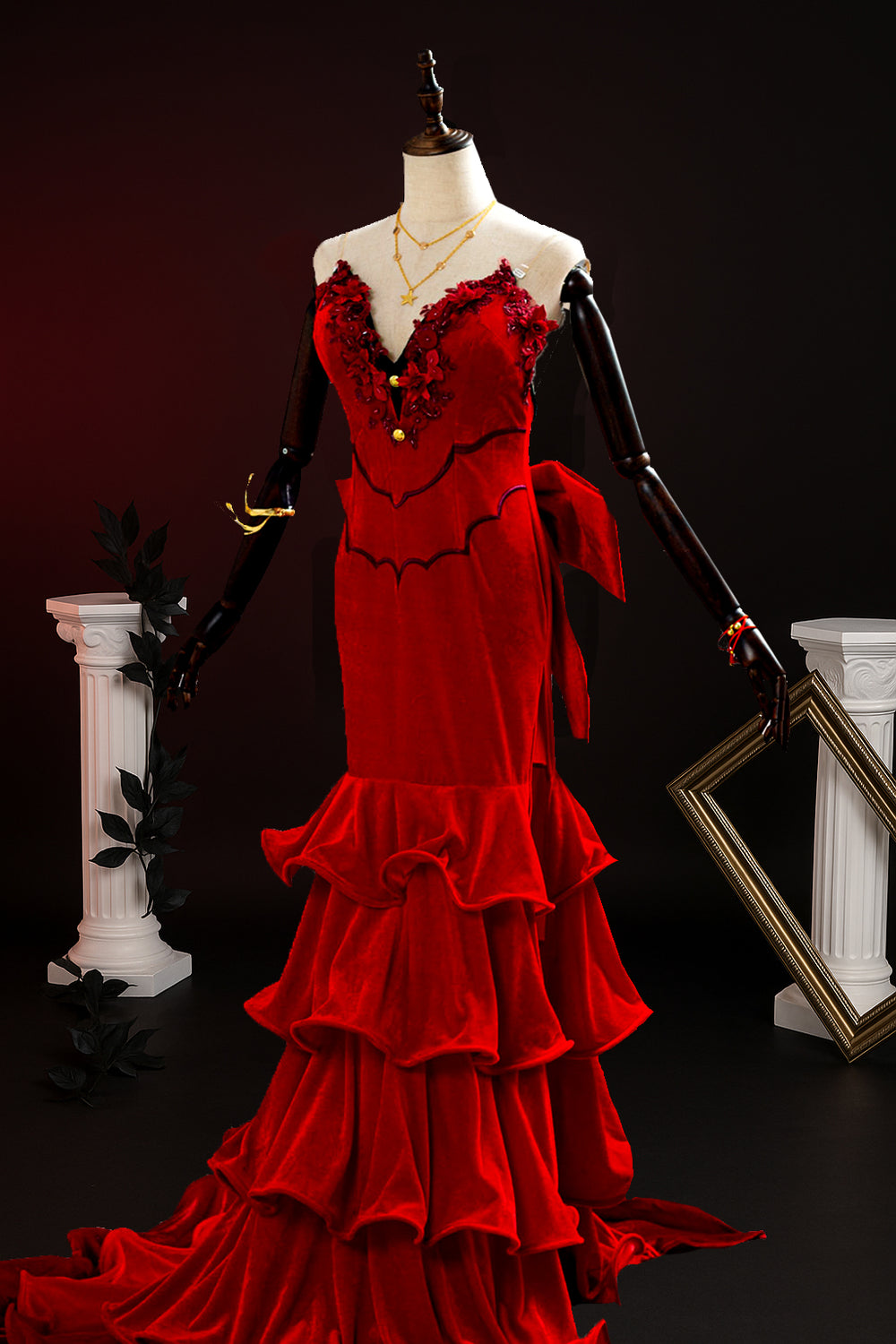 cultofmoon Aerith Cosplay Kleid mit Jacke Anime FF7 Cosplay Rot Jacke Rosa Kleid Leder Halskette Set Anime Outfits Halloween Karneval Kostüm cultofmoon Aerith Cosplay Kleid mit Jacke Anime FF7 Cosplay Rot Jacke Rosa Kleid Leder Halskette Set Anime Outfits Halloween Karneval Kostüm