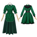 Haunted Mansion The Maiden Green Strip Maiden Dress Outfits Women Halloween Carnival Party Cosplay Costume