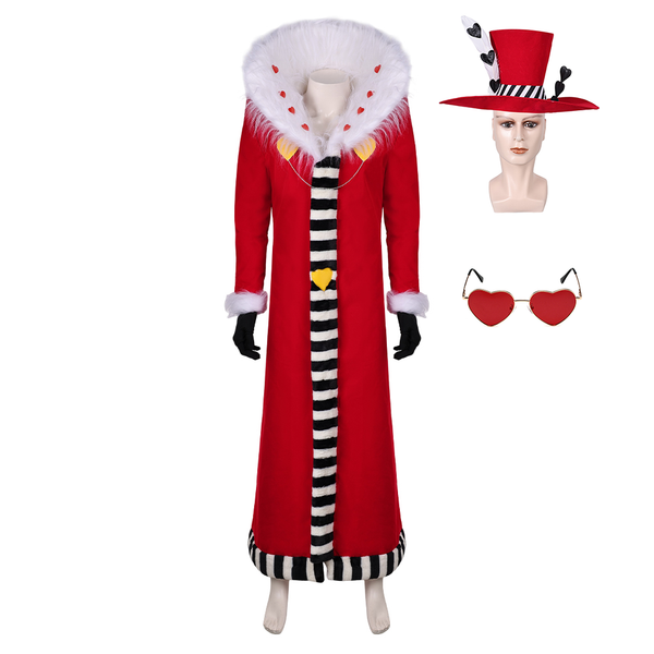 Hazbin Hotel 2024 TV Valentino Red Coat Party Carnival Halloween Cosplay Costume