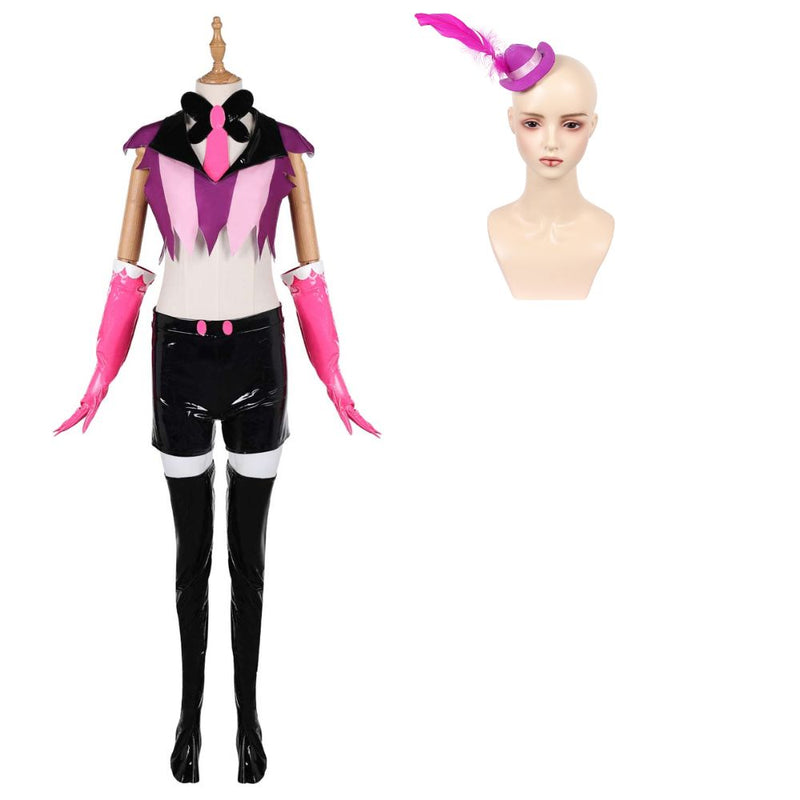 Hazbin Hotel Season 2 Angel Dust Purple Top Leather Pants Set Outfits Halloween Carnival Party Cosplay Costume Hazbin Hotel Season 2 Angel Dust Purple Top Leather Pants Set Outfits Halloween Carnival Party Cosplay Costume