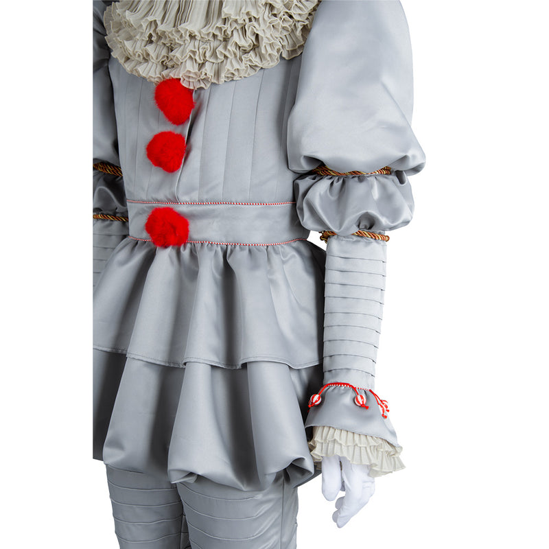 IT Movie Pennywise The Clown Outfit Suit Halloween Cosplay Costume for Males Females