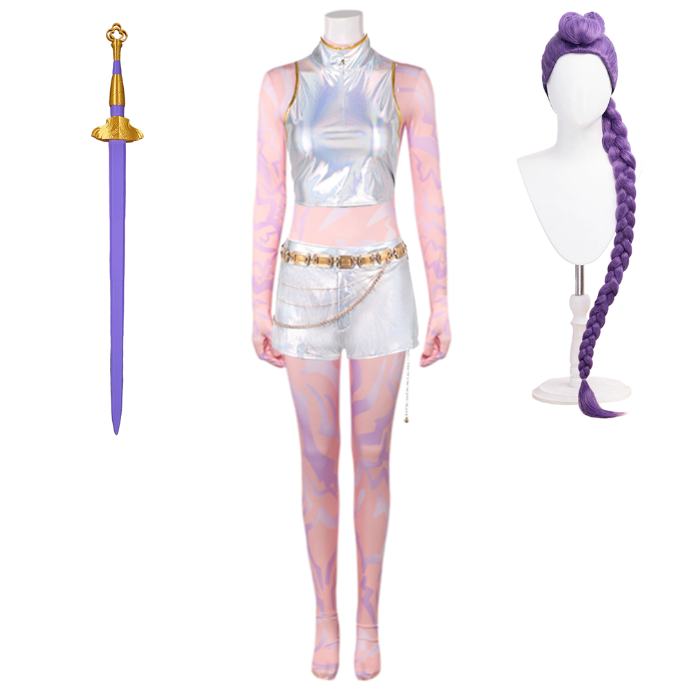 Kpop demon hunters rumi what it sounds like white stage outfit cosplay