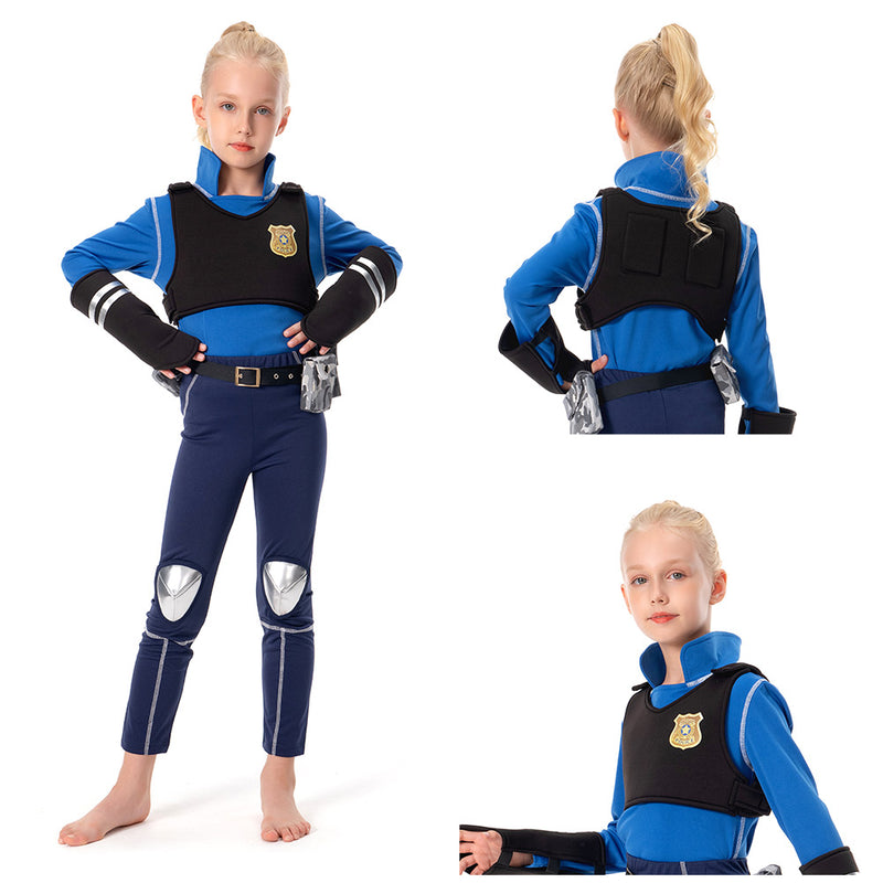 Kids Children 2022 Judy Cosplay Costume Police Uniform Outfits Halloween Carnival Suit