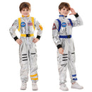 Kids Children Astronaut Blue Yellow Futuristic Fullset Outfits Halloween Carnival Cosplay Costume