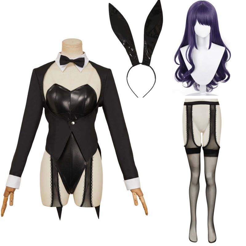 Marin Kitagawa Women Black Jumpsuit Bunny Girl Outfit Carnival Halloween Cosplay Costume
