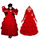 Beetlejuice 2024 Lydia Deetz / Beetlejuice Cosplay Costume Red Wedding Outfits Halloween Carnival Suit