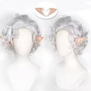 BG3 Astarion Cosplay Silver Curls Wig And Ear Cosplay Costume Accesories Halloween Carnival Prop