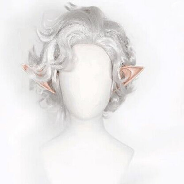 Baldur's Gate 3 Game Astarion Cosplay Silver Curls Wig And Ear Cosplay Costume Accesories Halloween Carnival Prop