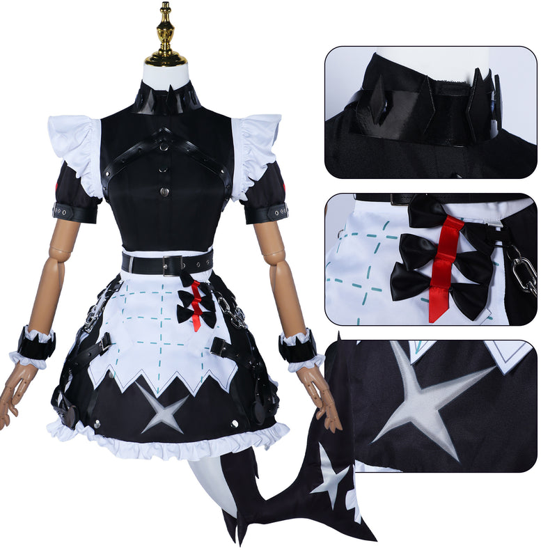 Zenless Zone Zero Game Ellen Joe Women Black Maid Set Party Carnival Halloween Cosplay Costume