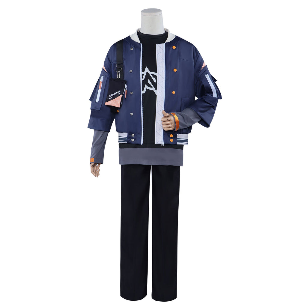 Jake Park Blue Top Pants Set Party Carnival Halloween Cosplay Costume