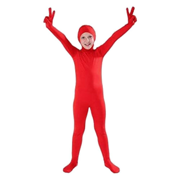 Kids Children Spandex One Piece Unitard Open Face Full Body Zentai Suit Cosplay Costume
