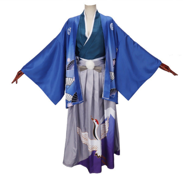 Osamu Dazai Blue Kimono Party Carnival Halloween Cosplay Costume