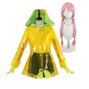 OW Mei Women Yellow Raincoat Outfit Carnival Halloween Cosplay Costume