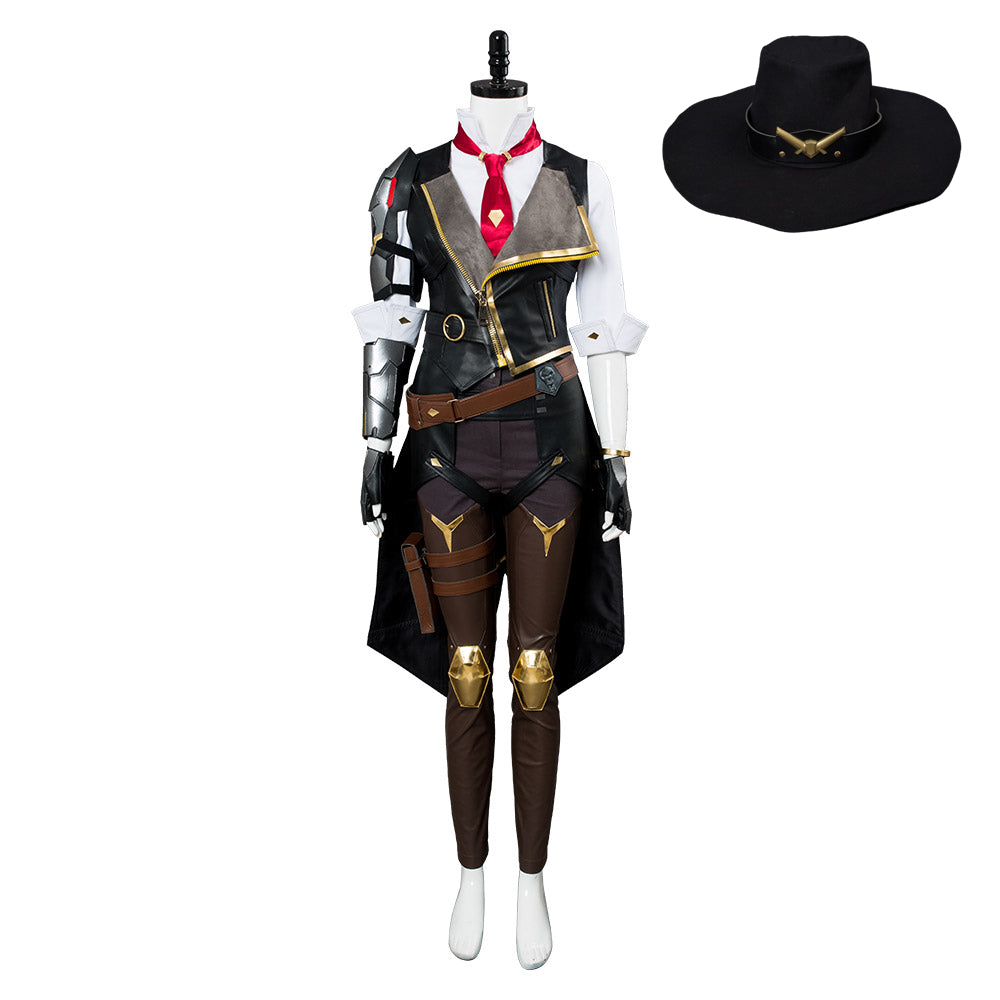 Overwatch Ashe Elizabeth Caledonia Outfit Halloween Carnival Suit