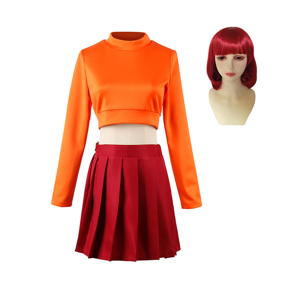 Scooby-Doo Movie Velma Women Top Skirt Set Party Carnival Halloween Cosplay Costume