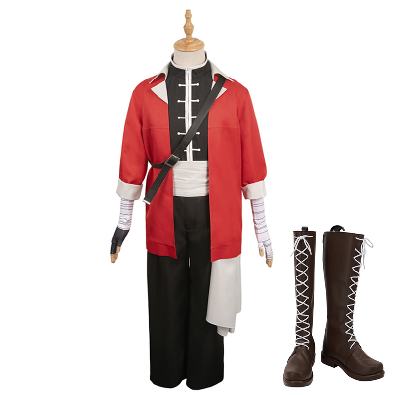 Sousou No Frieren Anime Stark Red Outfits Halloween Party Carnival Cosplay Costume