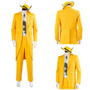 The Mask Jim Carrey Yellow Suit Men Uniform Outfit Halloween Carnival