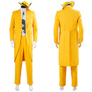 The Mask Jim Carrey Yellow Suit Men Uniform Outfit Halloween Carnival