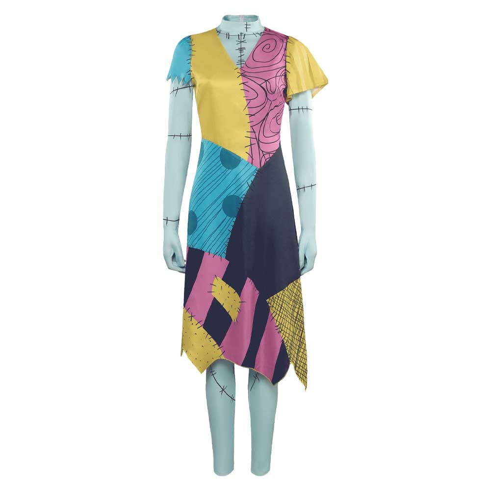The Nightmare Before Christmas Sally Dress Outfits Party Carnival Hall