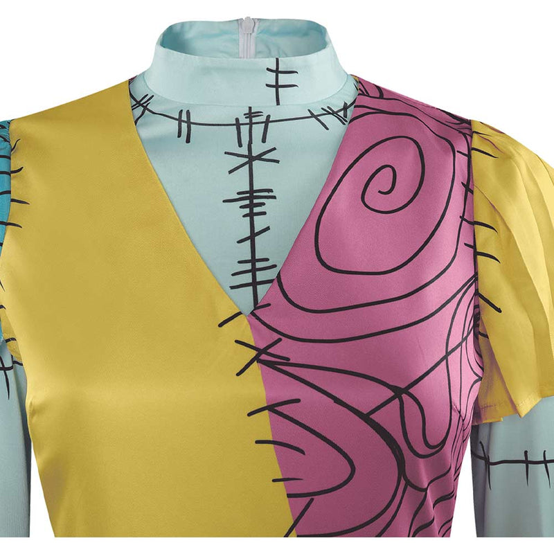 The Nightmare Before Christmas Sally Dress Outfits Party Carnival Hall
