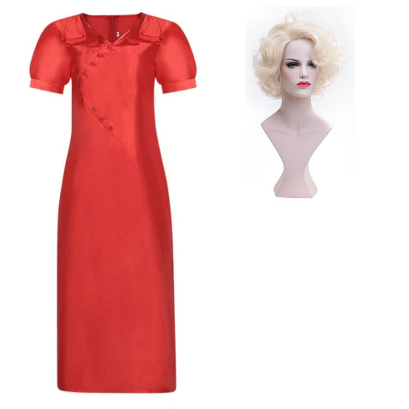 The Bride! (2026) The Bride of Frankenstein Red Dress Women Halloween  Carnival Party Cosplay Costume