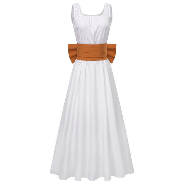 The Ugly Stepsister Elvira Women White Dress Halloween Carnival Party Cosplay Costume