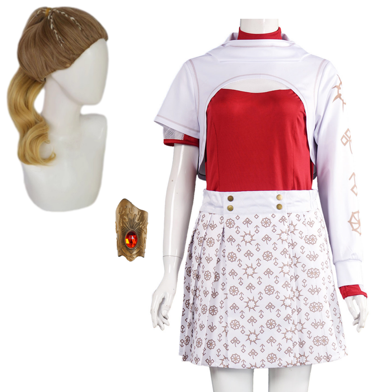 Zombies 4: Dawn of the Vampires Nova Women White Dress Set Cosplay Costume