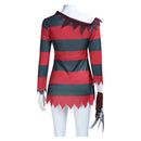 A Nightmare On Elm Street Freddy Krueger Horror Girl Women Fullset Outfits Halloween Carnival Party Cosplay Costume