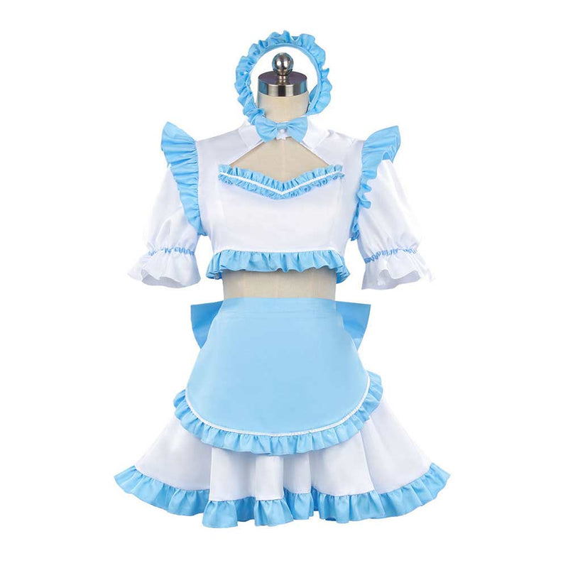 Ayano Kimishima Women Blue Maid Dress Cosplay Costume