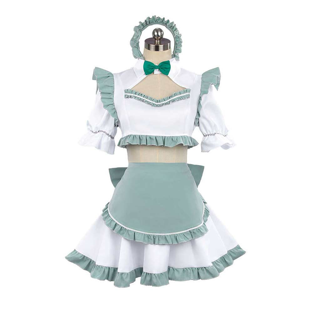 Yuki Suou Women White Maid Dress Cosplay Costume