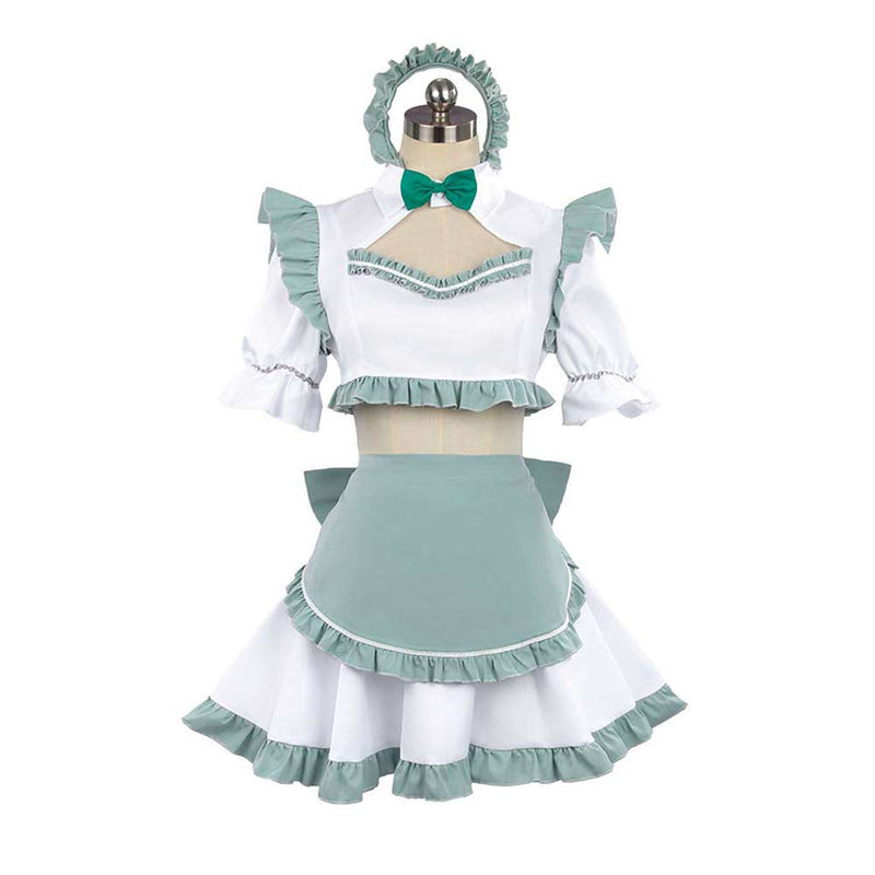 Yuki Suou Women White Maid Dress Cosplay Costume Yuki Suou Women White Maid Dress Cosplay Costume