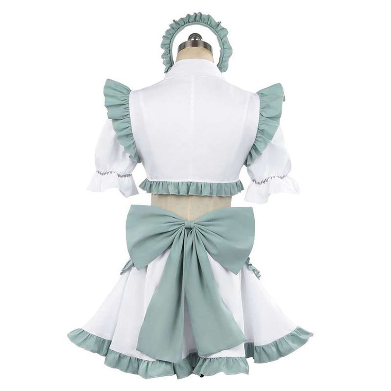 Yuki Suou Women White Maid Dress Cosplay Costume Yuki Suou Women White Maid Dress Cosplay Costume
