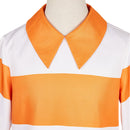 Anxiety Orange Striped Dress Outfit Carnival Halloween Cosplay Costume
