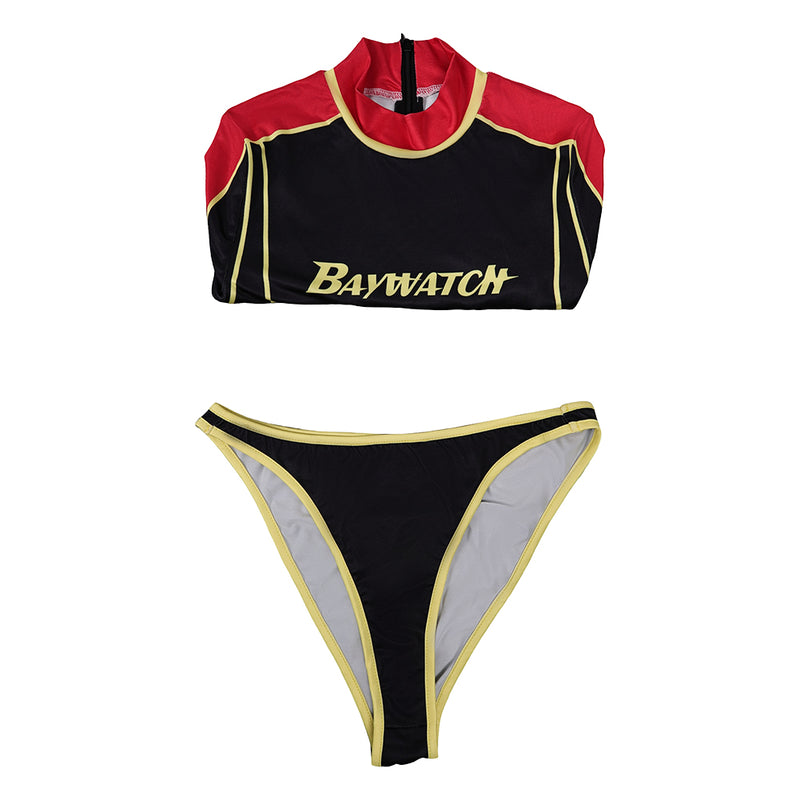 Baywatch TV Summer Quinn Women Black Split Swimsuit Party Carnival Halloween Cosplay Costume