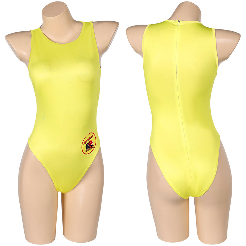 Baywatch TV Women Yellow One-piece Swimsuit Party Carnival Halloween Cosplay Costume