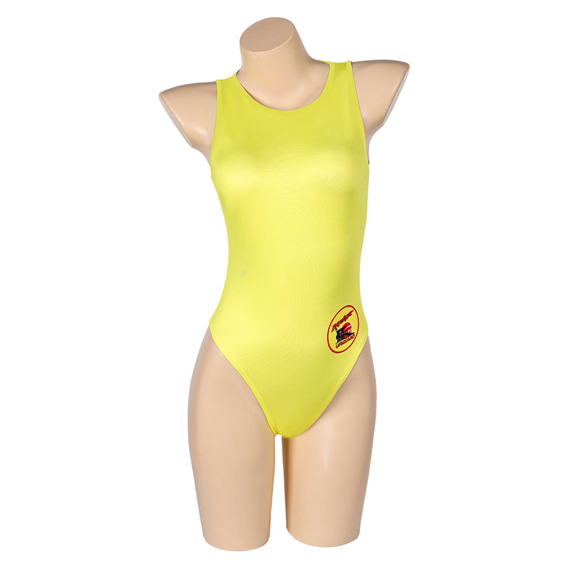 Baywatch TV Women Yellow One-piece Swimsuit Party Carnival Halloween Cosplay Costume