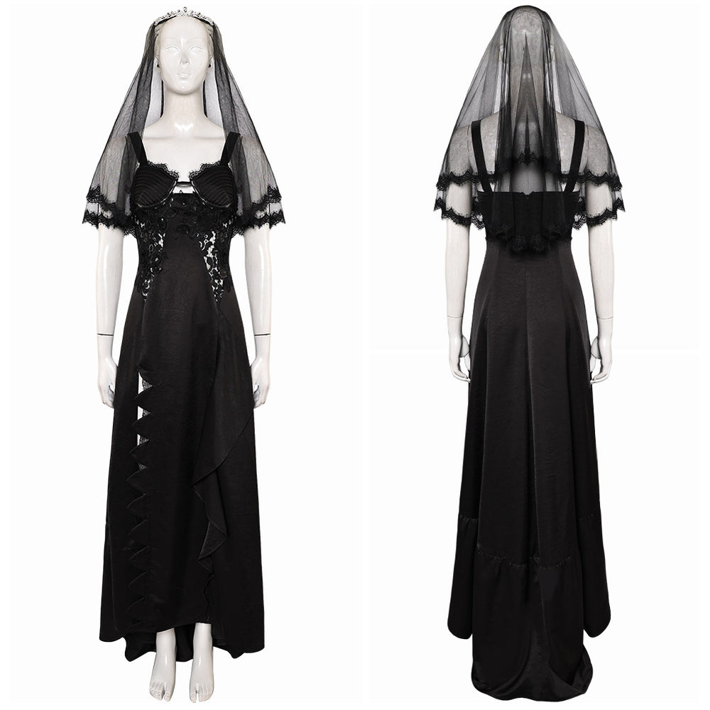 Beetlejuice 2024 Astrid Deetz Women Black Wedding Dress Party Carnival  Halloween Cosplay Costume