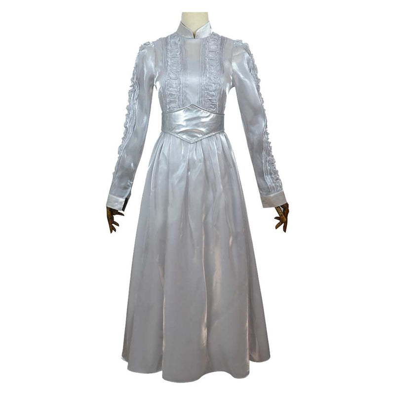 Beetlejuice 2024 Astrid Deetz Women White Dress Party Carnival Halloween Cosplay Costume