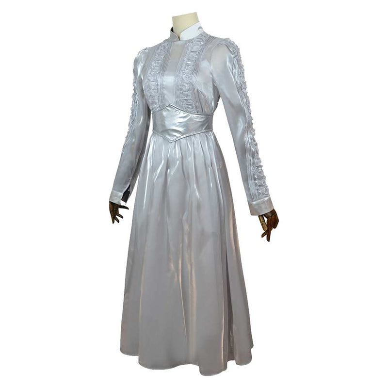 Beetlejuice 2024 Astrid Deetz Women White Dress Party Carnival Halloween Cosplay Costume