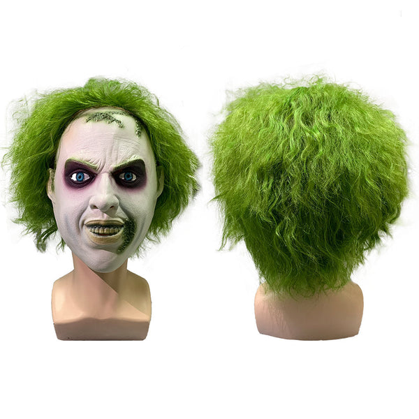 Smiffys Beetlejuice Perücke Mit Latex-Glatze – Offiziell Lizenziert, Neongrün & Grau, Für Halloween & 80er Partys Smiffys Beetlejuice Perücke Mit Latex-Glatze – Offiziell Lizenziert, Neongrün & Grau, Für Halloween & 80er Partys