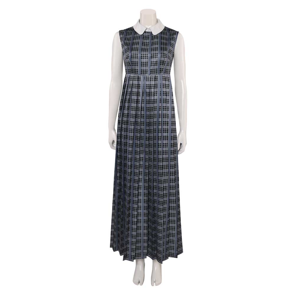 Beetlejuice 2024 Lydia Deetz Women Black White Stripe Dress Party Carnival Halloween Cosplay Costume