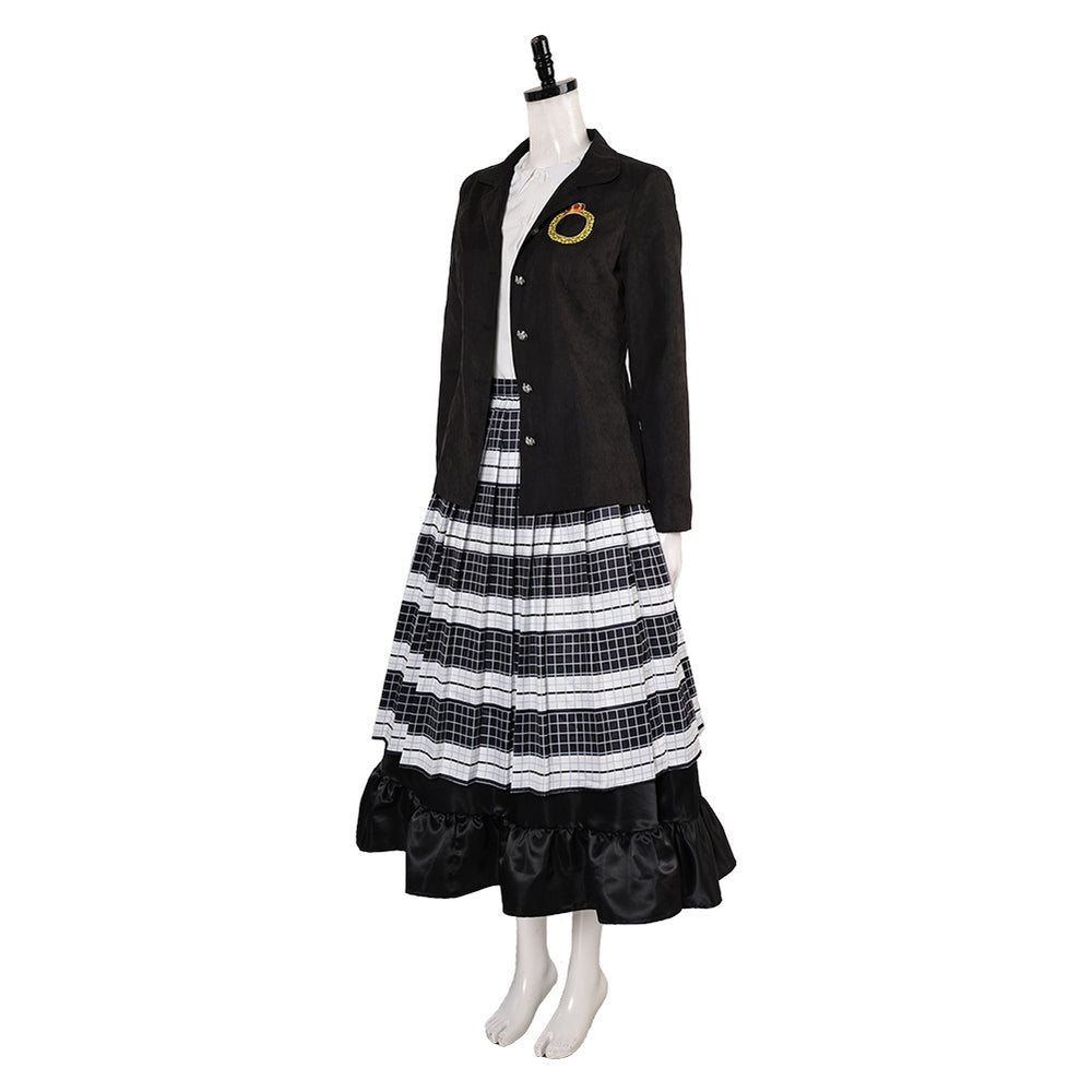 chinese dress ladies Beetlejuice 2024 Astrid Deetz Women Black Dress Outfit Party Carnival  Halloween Cosplay Costume