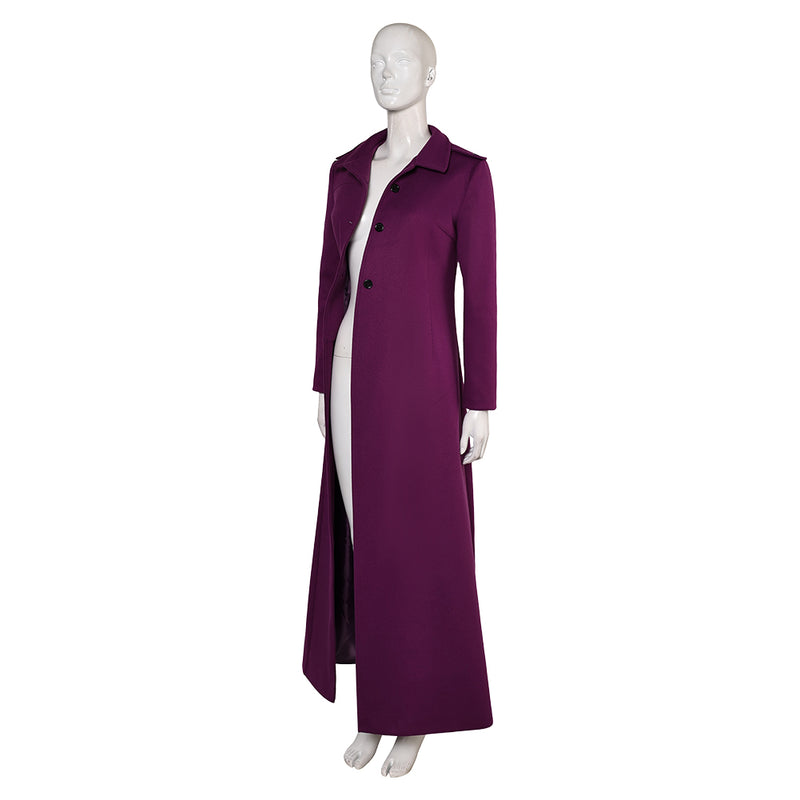 Beetlejuice 2024 Movie Astrid Deetz Women Purple Coat Party Carnival Halloween Cosplay Costume